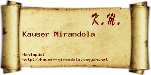 Kauser Mirandola névjegykártya